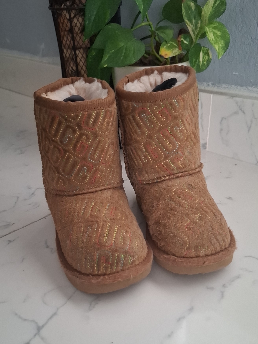Ugg Kids Tan Cozy Winter Boots - Soft Lined